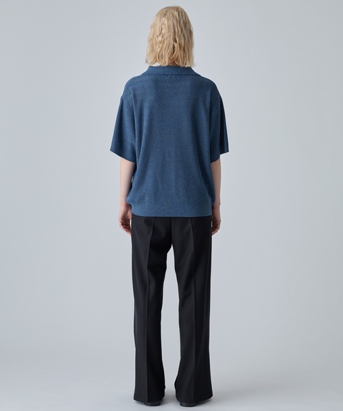 VELNUS(ベルナス)の「【VELNUS】Melange-Like Compact Skipper Short-Sleeve Knit Polo Shirt/メランジライクコンパクトスキッパー半袖ニットポロシャツ(ポロシャツ・メンズ・チャコールグレー/ブルー・S/L/M)」の9枚目の写真