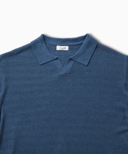VELNUS(ベルナス)の「【VELNUS】Melange-Like Compact Skipper Short-Sleeve Knit Polo Shirt/メランジライクコンパクトスキッパー半袖ニットポロシャツ(ポロシャツ・メンズ・チャコールグレー/ブルー・S/L/M)」の17枚目の写真