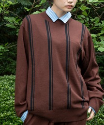 WITH OR WITHOUT（ウィズオアウィズアウト）の「シルク混ニットプルオーバー／無地・ストライプ × ウールカシミヤブレンド（ニット/セーター）」