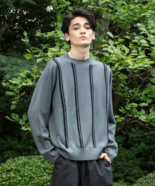 WITH OR WITHOUT（ウィズオアウィズアウト）の「シルク混ニットプルオーバー／無地・ストライプ × ウールカシミヤブレンド（ニット/セーター・メンズ・ブラック/ブラウン/グレー・1/2/3）」の11枚目の写真