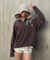 Never mind the XU（ネバーマインドザエックスユー）の「【Never mind the XU】waffle henley long sleeve / 【ネバーマインド ザ エックスユー】ワッフルヘンリー長袖Tシャツ（Tシャツ/カットソー）」
