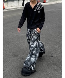 Never mind the XU（ネバーマインドザエックスユー）の「【Never mind the XU】waffle henley long sleeve / 【ネバーマインド ザ エックスユー】ワッフルヘンリー長袖Tシャツ（Tシャツ/カットソー）」