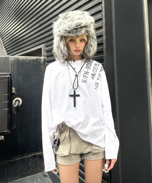 Never mind the XU（ネバーマインドザエックスユー）の「【Never mind the XU】waffle henley long sleeve / 【ネバーマインド ザ エックスユー】ワッフルヘンリー長袖Tシャツ（Tシャツ/カットソー・メンズ・ブラウン/チャコール/ホワイト/ブラック・ONE SIZE）」の8枚目の写真