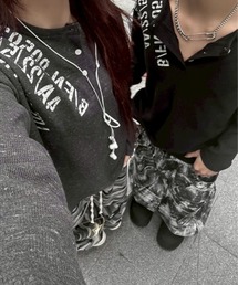 XU（エックスユー）の「【Never mind the XU】waffle henley long sleeve / 【ネバーマインド ザ エックスユー】ワッフルヘンリー長袖Tシャツ（Tシャツ/カットソー）」