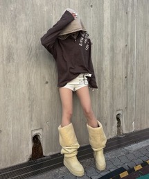 Never mind the XU（ネバーマインドザエックスユー）の「【Never mind the XU】waffle henley long sleeve / 【ネバーマインド ザ エックスユー】ワッフルヘンリー長袖Tシャツ（Tシャツ/カットソー）」