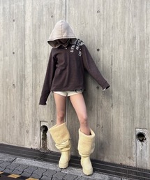Never mind the XU（ネバーマインドザエックスユー）の「【Never mind the XU】waffle henley long sleeve / 【ネバーマインド ザ エックスユー】ワッフルヘンリー長袖Tシャツ（Tシャツ/カットソー）」