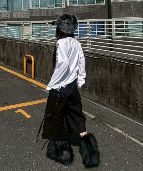 Never mind the XU（ネバーマインドザエックスユー）の「【Never mind the XU】waffle henley long sleeve / 【ネバーマインド ザ エックスユー】ワッフルヘンリー長袖Tシャツ（Tシャツ/カットソー・メンズ・ブラウン・ONE SIZE）」の4枚目の写真