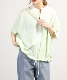 裾ドロストワイドシルエット半袖シャツ