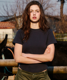 Logo Label Short-sleeved T-shirt Charcoal