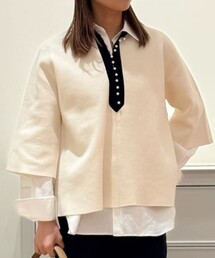 BALLSEY（ボールジィ）の「パールコンビ Aラインプルオーバー（ニット/セーター・レディース）」