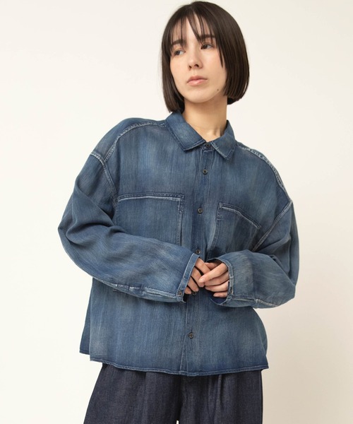 RNA-N(アールエヌエーエヌ)の「B2947 2.2ozデニムワークシャツ(シャツ/ブラウス・レディース・ダークインディゴブルー/ライトインディゴブルー・FREE)」の15枚目の写真