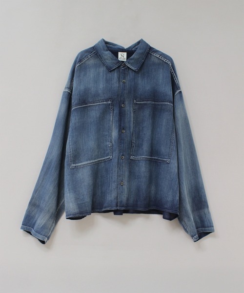 RNA-N(アールエヌエーエヌ)の「B2947 2.2ozデニムワークシャツ(シャツ/ブラウス・レディース・ダークインディゴブルー/ライトインディゴブルー・FREE)」の17枚目の写真