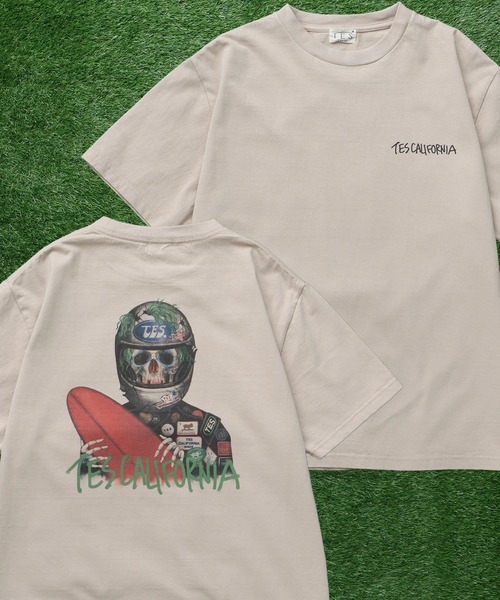 The Endless Summer(エンドレスサマー)の「TES SKULL RIDER TEE / Tシャツ(Tシャツ/カットソー・メンズ・ベージュ/ホワイト/グレー・SMALL/MEDIUM/LARGE/X-LARGE/XX-LARGE)」の2枚目の写真