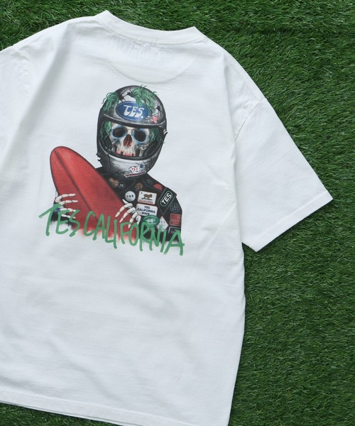The Endless Summer(エンドレスサマー)の「TES SKULL RIDER TEE / Tシャツ(Tシャツ/カットソー・メンズ・ベージュ/ホワイト/グレー・SMALL/MEDIUM/LARGE/X-LARGE/XX-LARGE)」の1枚目の写真