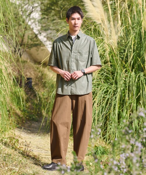 green label relaxing（グリーンレーベルリラクシング）の「コットン ナイロン バレル ワイド イージーパンツ W4（その他パンツ・メンズ・ブラウン系/ブラック/ダークグレー・S/M/XL/L）」の4枚目の写真