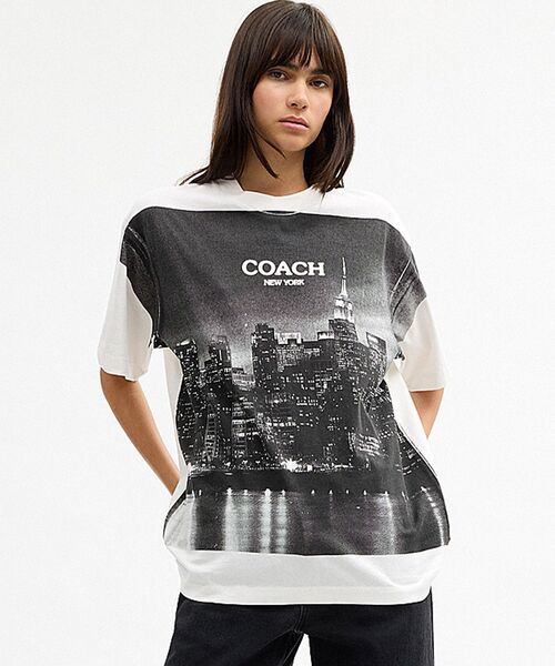 新品 コーチ リラックスド グラフィック Tシャツ S セール】ポストカード リラックスド Tシャツ（Tシャツ/カットソー