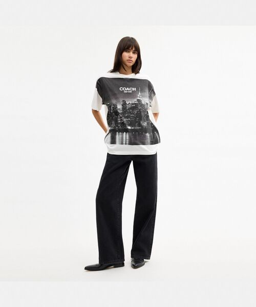 COACH(コーチ)の「ポストカード リラックスド Tシャツ(Tシャツ/カットソー・レディース・グレー系その他・SMALL/MEDIUM)」の4枚目の写真