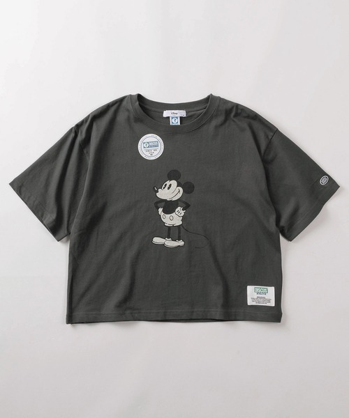 Disney(ディズニー)の「【71】【DISCUS/ディスカス】×【Disney/ディズニー】ミッキーマウス ショート丈/レギュラー丈 レトロデザイン プリントTシャツ/ワンポイント刺繍/レディース(Tシャツ/カットソー・レディース・ホワイト系3/ブラック系2/ホワイト系/ホワイト系1/ホワイト系2/ブラック系1/ブラック系3/ブラック系・M/L)」の11枚目の写真