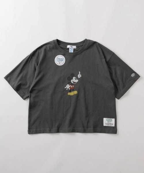 Disney(ディズニー)の「【71】【DISCUS/ディスカス】×【Disney/ディズニー】ミッキーマウス ショート丈/レギュラー丈 レトロデザイン プリントTシャツ/ワンポイント刺繍/レディース(Tシャツ/カットソー・レディース・ホワイト系3/ブラック系2/ホワイト系/ホワイト系1/ホワイト系2/ブラック系1/ブラック系3/ブラック系・M/L)」の17枚目の写真