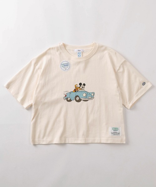 Disney(ディズニー)の「【71】【DISCUS/ディスカス】×【Disney/ディズニー】ミッキーマウス ショート丈/レギュラー丈 レトロデザイン プリントTシャツ/ワンポイント刺繍/レディース(Tシャツ/カットソー・レディース・ホワイト系3/ブラック系2/ホワイト系/ホワイト系1/ホワイト系2/ブラック系1/ブラック系3/ブラック系・M/L)」の19枚目の写真