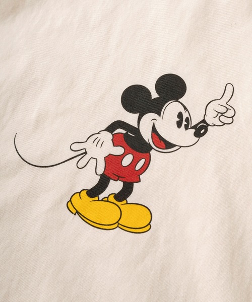 Disney(ディズニー)の「【71】【DISCUS/ディスカス】×【Disney/ディズニー】ミッキーマウス ショート丈/レギュラー丈 レトロデザイン プリントTシャツ/ワンポイント刺繍/レディース(Tシャツ/カットソー・レディース・ホワイト系3/ブラック系2/ホワイト系/ホワイト系1/ホワイト系2/ブラック系1/ブラック系3/ブラック系・M/L)」の16枚目の写真