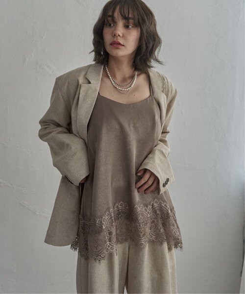 notch.（ノッチ）の「レースサテンキャミソール（キャミソール・レディース・ブラック/ブラウン/オフホワイト・M）」の14枚目の写真