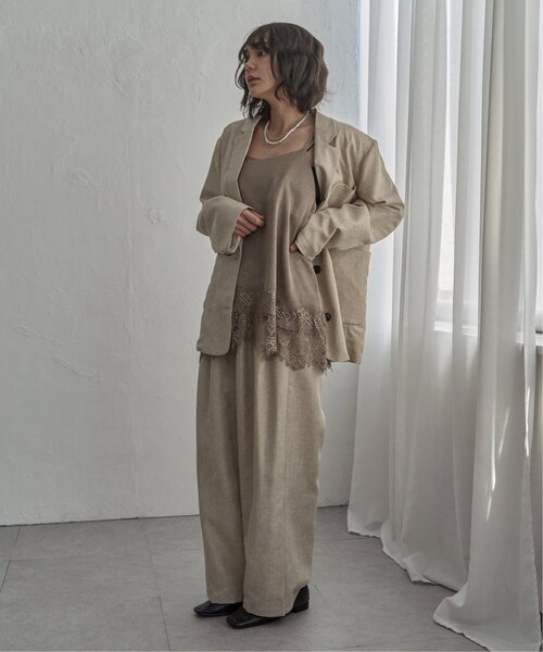 notch.（ノッチ）の「レースサテンキャミソール（キャミソール・レディース・ブラック/ブラウン/オフホワイト・M）」の13枚目の写真