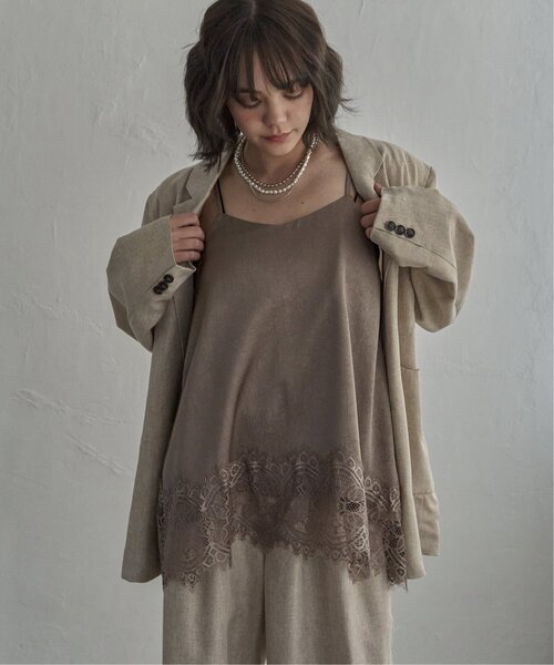 notch.（ノッチ）の「レースサテンキャミソール（キャミソール・レディース・ブラック/ブラウン/オフホワイト・M）」の4枚目の写真