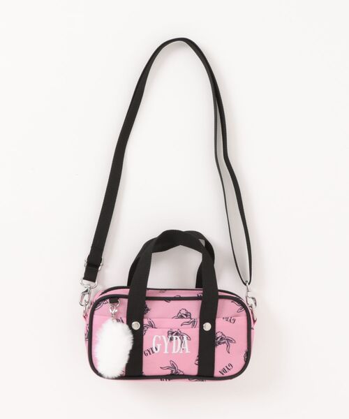 GYDA（ジェイダ）の「【GYDA/ジェイダ】 ファーチャーム付きポリスクバポーチ（ポーチ・レディース・ブラック/ピンク/レオパード・FREE）」の2枚目の写真