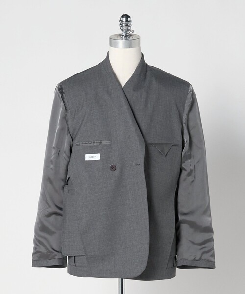 LOEFF（ロエフ）の「＜LOEFF＞トロピカルウール ボックス ジャケット（テーラードジャケット・レディース・グレー系/ネイビー・1/0）」の8枚目の写真