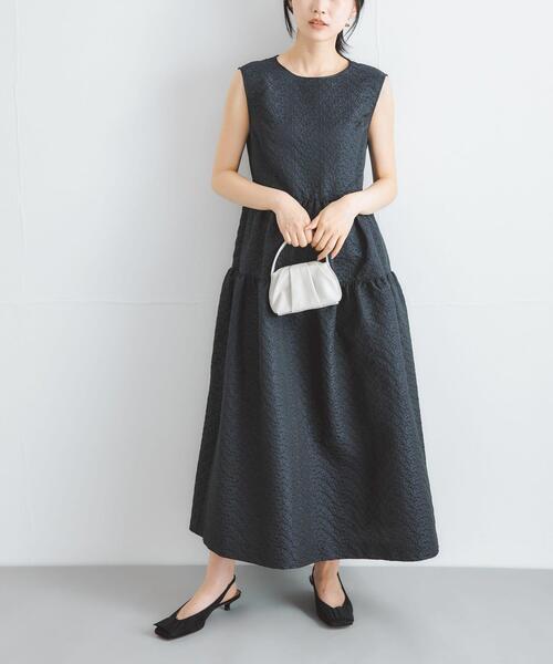 URBAN RESEARCH ROSSO WOMEN(アーバンリサーチ ロッソ)の「フラワージャガードフォルムワンピース(ワンピース・レディース・オレンジ/ネイビー・FREE)」の8枚目の写真