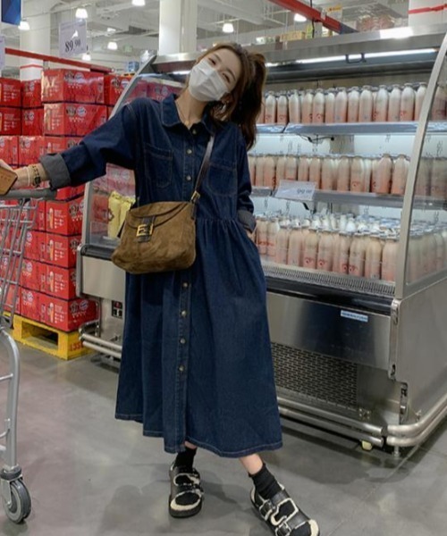 FAVORITO(ファヴォリート)の「デニムシャツワンピース(ワンピース・レディース・ブルー・M/L/XL)」の10枚目の写真