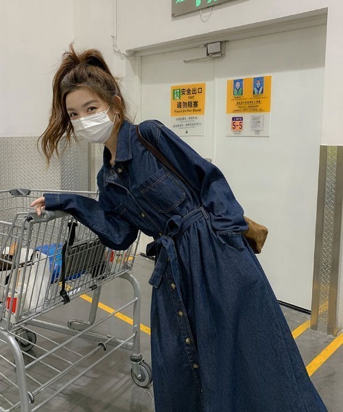 FAVORITO(ファヴォリート)の「デニムシャツワンピース(ワンピース・レディース・ブルー・M/L/XL)」の13枚目の写真