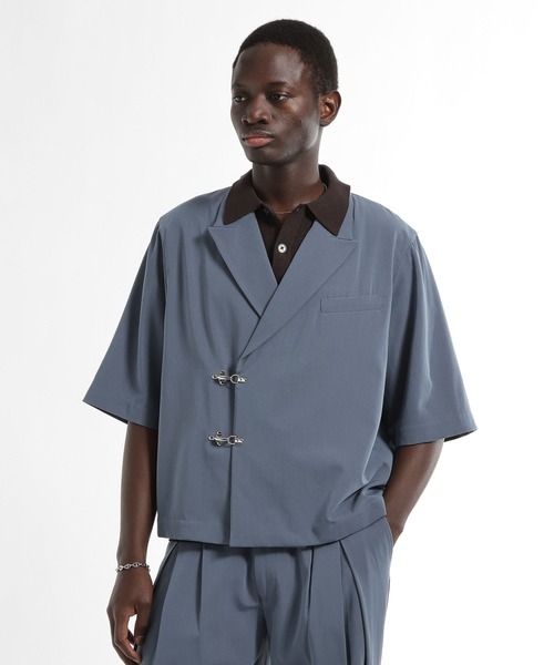 HARE(ハレ)の「【SET UP対応 接触冷感】メタルパーツジャケット(HARE)(テーラードジャケット・メンズ・ブラウン/ブルー/ブラック・MEDIUM/SMALL)」の3枚目の写真