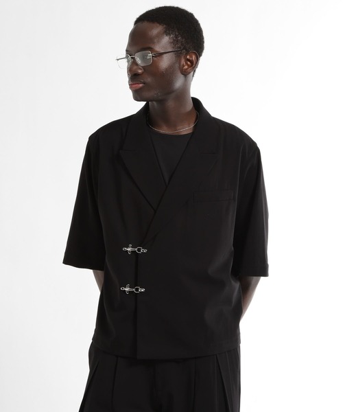 HARE(ハレ)の「【SET UP対応 接触冷感】メタルパーツジャケット(HARE)(テーラードジャケット・メンズ・ブラウン/ブルー/ブラック・MEDIUM/SMALL)」の1枚目の写真