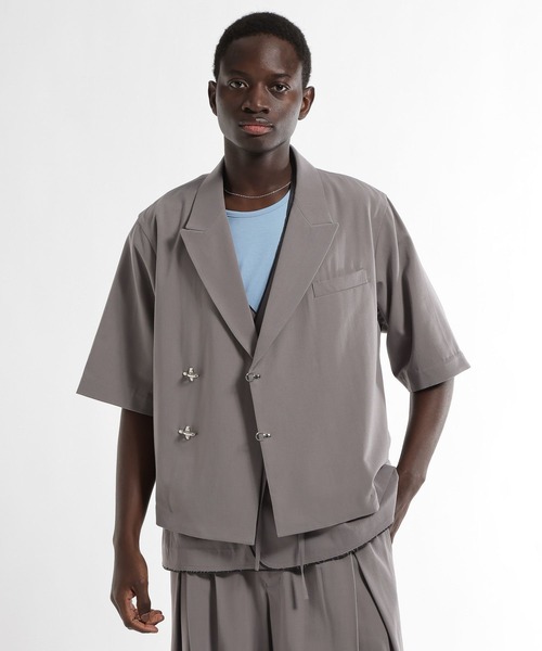 HARE(ハレ)の「【SET UP対応 接触冷感】メタルパーツジャケット(HARE)(テーラードジャケット・メンズ・ブラウン/ブルー/ブラック・MEDIUM/SMALL)」の15枚目の写真