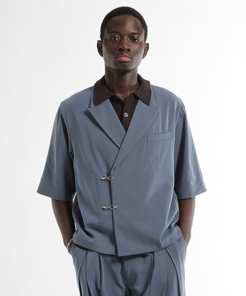 HARE(ハレ)の「【SET UP対応 接触冷感】メタルパーツジャケット(HARE)(テーラードジャケット・メンズ・ブラウン/ブルー/ブラック・MEDIUM/SMALL)」の19枚目の写真