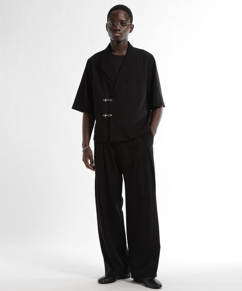 HARE(ハレ)の「【SET UP対応 接触冷感】メタルパーツジャケット(HARE)(テーラードジャケット・メンズ・ブラウン/ブルー/ブラック・MEDIUM/SMALL)」の5枚目の写真