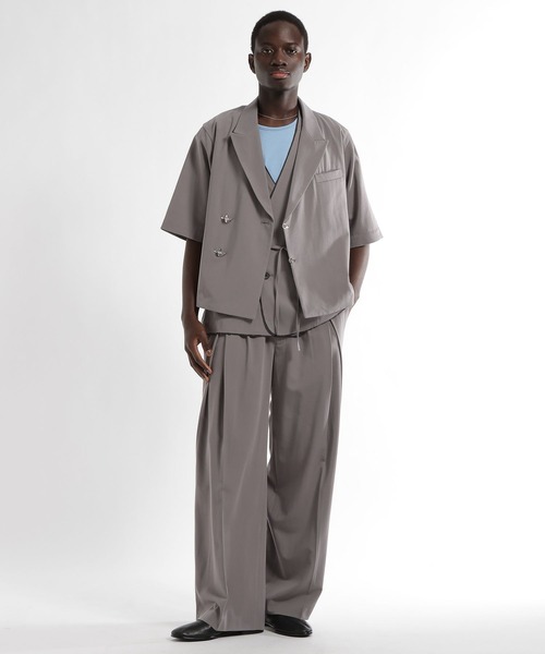 HARE(ハレ)の「【SET UP対応 接触冷感】メタルパーツジャケット(HARE)(テーラードジャケット・メンズ・ブラウン/ブルー/ブラック・MEDIUM/SMALL)」の7枚目の写真