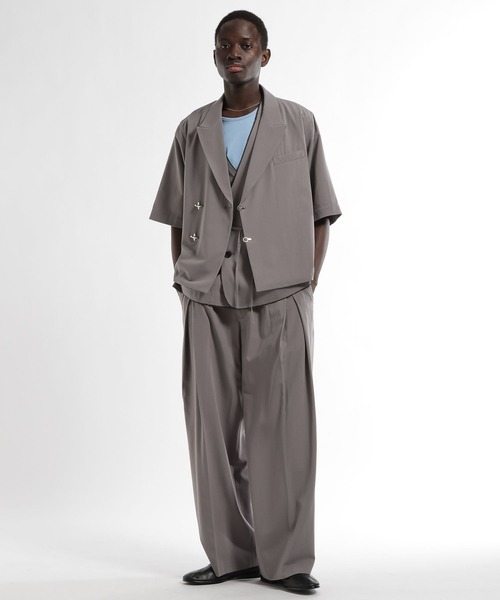 HARE(ハレ)の「【SET UP対応 接触冷感】メタルパーツジャケット(HARE)(テーラードジャケット・メンズ・ブラウン/ブルー/ブラック・MEDIUM/SMALL)」の9枚目の写真