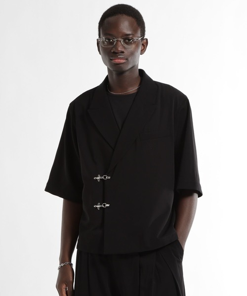 HARE(ハレ)の「【SET UP対応 接触冷感】メタルパーツジャケット(HARE)(テーラードジャケット・メンズ・ブラウン/ブルー/ブラック・MEDIUM/SMALL)」の13枚目の写真