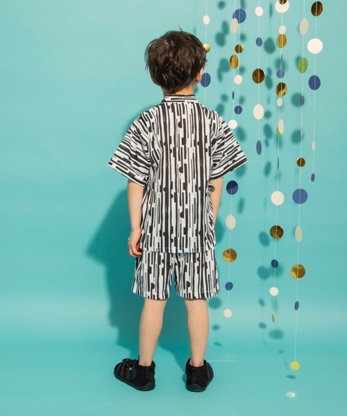 BRANSHES(ブランシェス)の「【キッズ】甚平(浴衣・キッズ・アイボリー/サックスブルー/ブラック/チャコールグレー・120/90/100/110)」の9枚目の写真