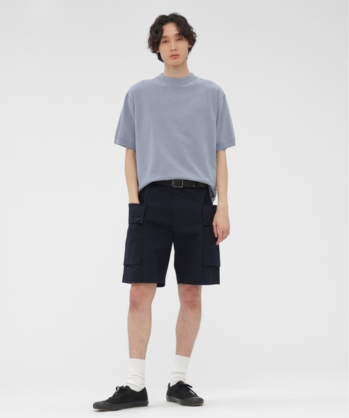 MHL.（エムエイチエル）の「GARMENT DYED TOUGH COTTON LINE（Tシャツ/カットソー・メンズ・オフホワイト/ライトブルー/ネイビー・MEDIUM/LARGE）」の7枚目の写真