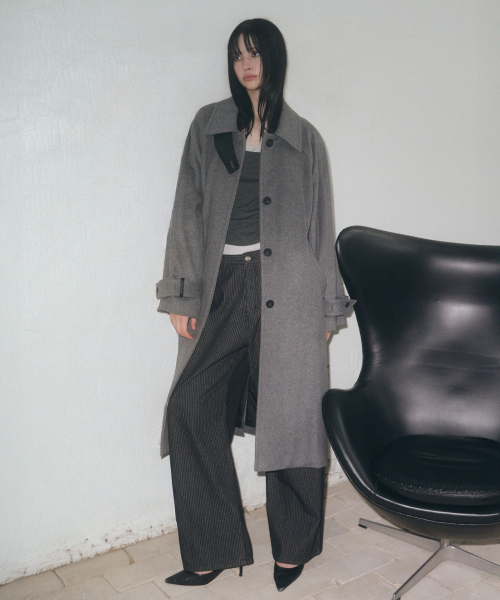 LEATHERY（レザリー）の「カシミヤバルマカンローブコート [グレー]（チェスターコート・レディース・その他・S/M）」の2枚目の写真