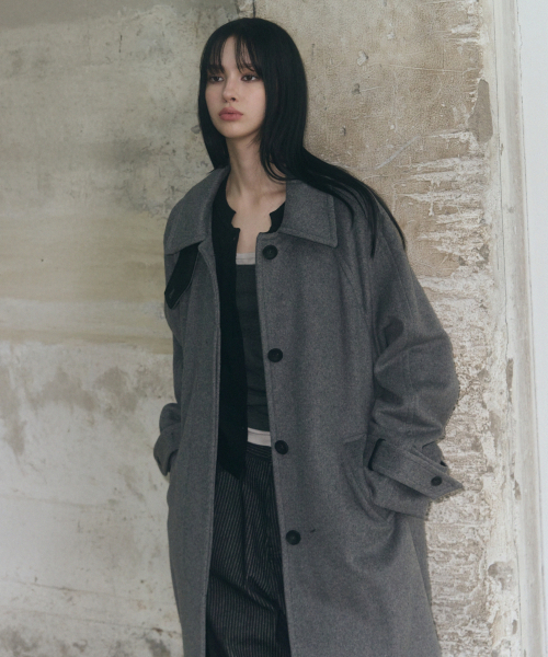 LEATHERY（レザリー）の「カシミヤバルマカンローブコート [グレー]（チェスターコート・レディース・その他・S/M）」の3枚目の写真