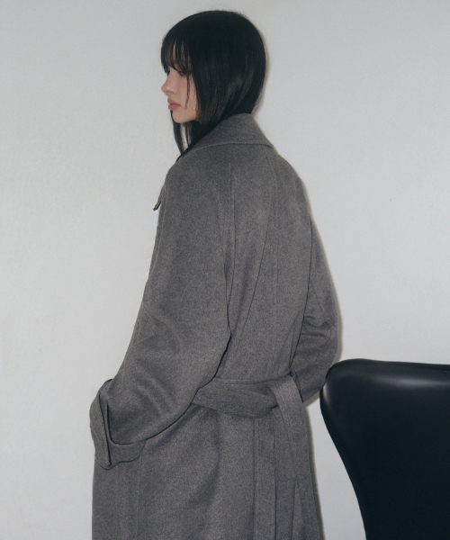 LEATHERY（レザリー）の「カシミヤバルマカンローブコート [グレー]（チェスターコート・レディース・その他・S/M）」の5枚目の写真