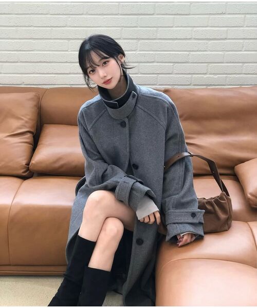 LEATHERY（レザリー）の「カシミヤバルマカンローブコート [グレー]（チェスターコート・レディース・その他・S/M）」の16枚目の写真