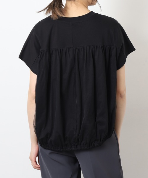 EGLANTINE(エグランティーヌ)の「EGLANTINE バックチュール発砲プリントドルマンカットソー 半袖(Tシャツ/カットソー・レディース・ベージュ・40)」の5枚目の写真
