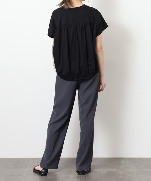 EGLANTINE(エグランティーヌ)の「EGLANTINE バックチュール発砲プリントドルマンカットソー 半袖(Tシャツ/カットソー・レディース・ベージュ・40)」の10枚目の写真