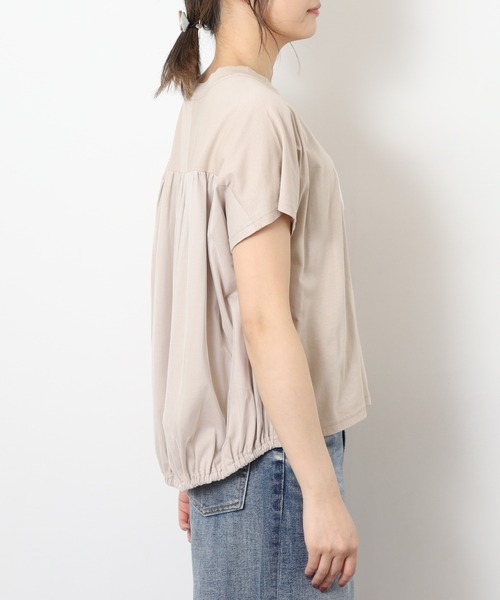 EGLANTINE(エグランティーヌ)の「EGLANTINE バックチュール発砲プリントドルマンカットソー 半袖(Tシャツ/カットソー・レディース・ベージュ・40)」の21枚目の写真